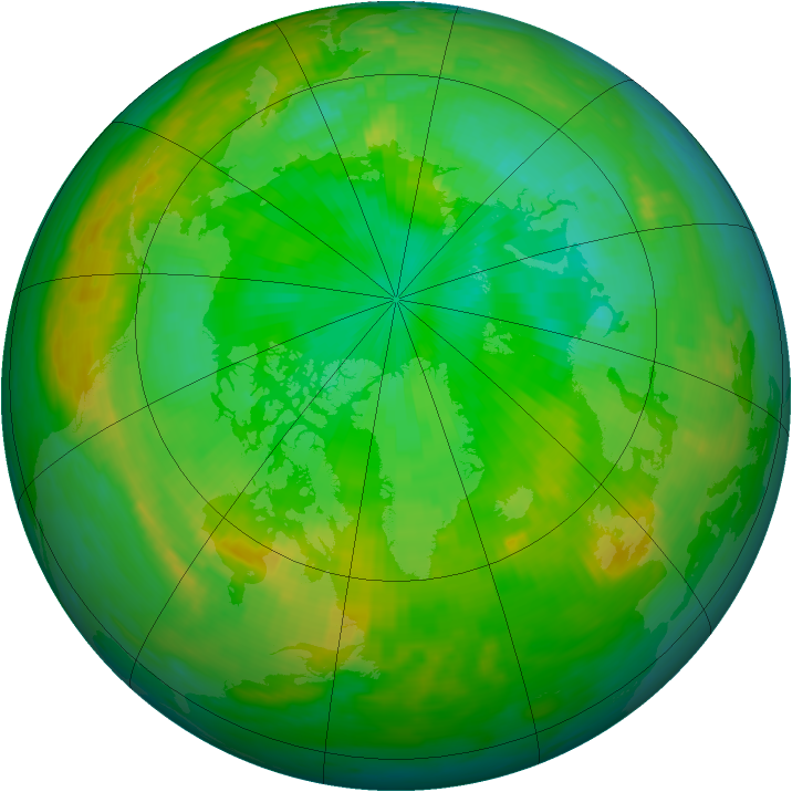 Arctic ozone map for 13 July 1988